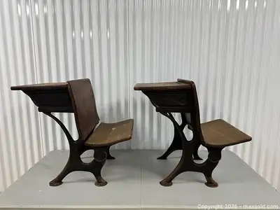 Antique folding school desk, View more