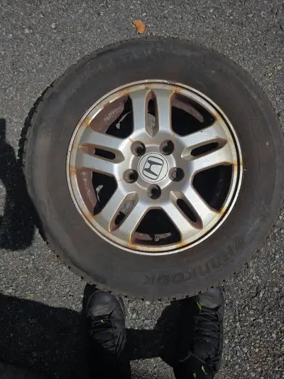 I have 2 sets of tires and tims for sale 1. Alloy rims 15 inch came off 2003 honda crv Woth hankkok...