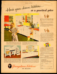 1946 full-page, original color ad for Youngstown Kitchens