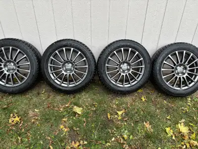 Subaru winter tires/rims 205/55R16 5X100 bolt pattern Date code 3820 Tread depth 10/32 Excellent tra...