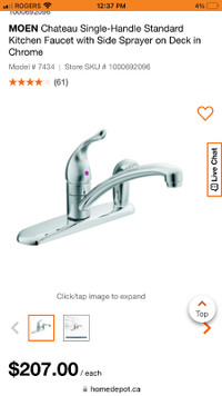 Kitchen chrome faucet with side spray - Moen