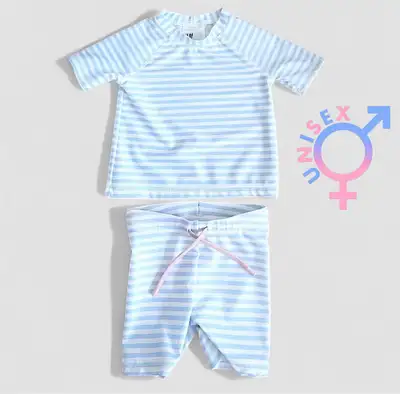 [new] (2-6m) 2pc Swimsuit [H&M] unisex Bathing Suit/Beach Outfit, View more