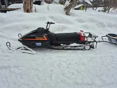 1989 yamaha bravo 250 long track. Runs great. Handles this deep snow with ease. Not a new machine, h...