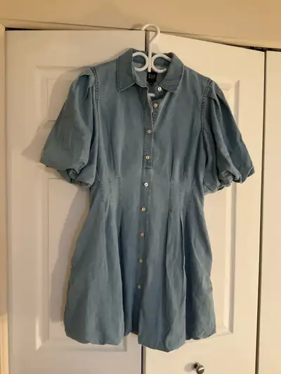 THE GAP, DENIM BUBBLE DRESS, SIZE SMALL, NEW WITH TAG, View more