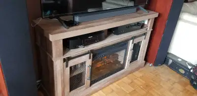 Rustic Fireplace TV Stand, View more