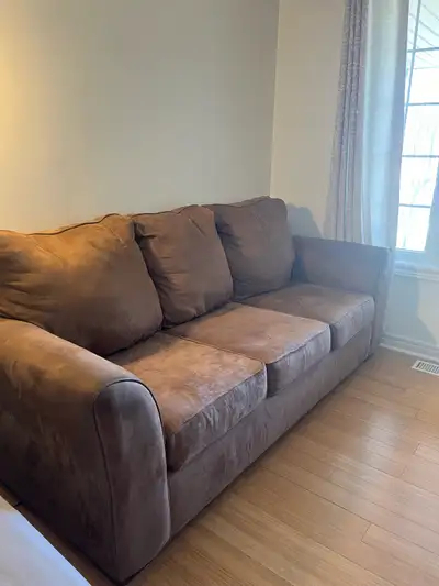 sofa set in brown - suede fabric , View more