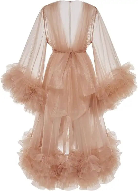 PLUVIOPHILY Maternity Tulle Dress Robe for Photoshoot62863267824514122