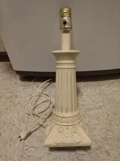 Corinthian column table electro lamp ceramic pottery gips, View more