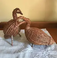 2 Handmade Tamarack Geese Decoys $35 each
