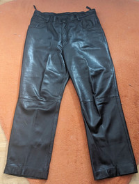 Pantalon vintage en cuir pour femme taille 14, jambes 30 po