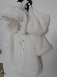Baby Girls Faux Fur Jacket with Hat