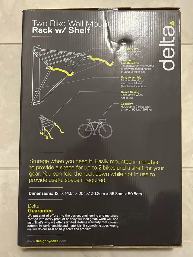 BNIB - Delta Two Bike Wall Mount in Other in Kingston - Image 3