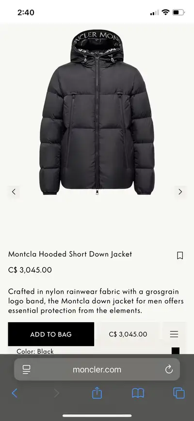 Moncler Montcla Jacket Black Size 6 (READ DESCRIPTION), View more