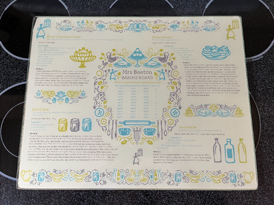 Vintage Mrs Beeton Baking Recipes Glass Table Mat, View more