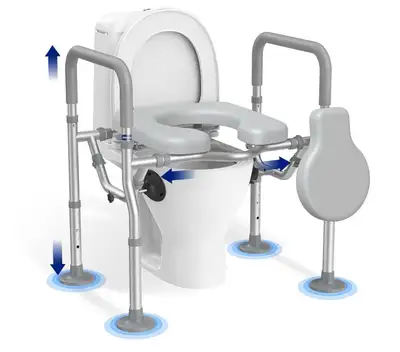  T1 Raised Toilet Seat with Foam Handles, Toilet Seat Riser, View more