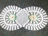 double floral crocheted doily