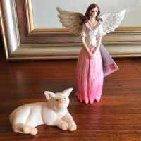 Quarry Critters Patch Pig Figure $8 & Russ Angel Figurine $5