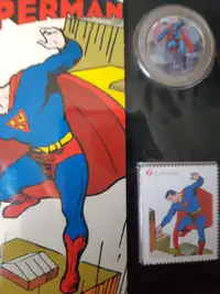 2013-  $.50 Lenticular Coin  & Stamp- 75th  Ann. Of Superman