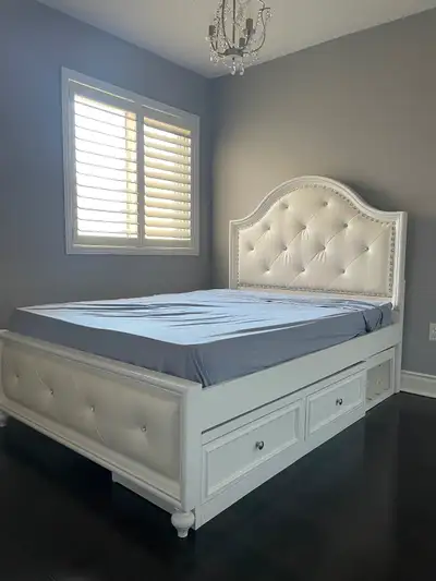 Elegance Meets Utility! Glamorous storage Double Bed & Mattress, View more