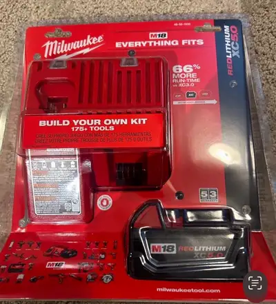 Brand new Milwaukete m18 5ah battery with charger set , View more