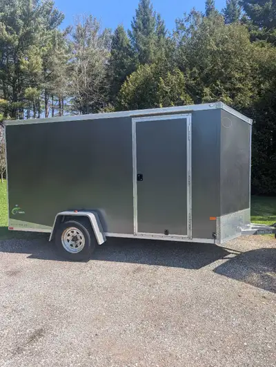 All aluminum. Spring assist ramp door RV side door Stored inside most of the year. Never used in win...