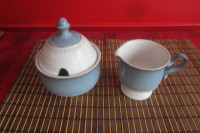 Denby Castile Sugar Bowl with Lid and Creamer