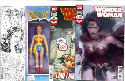 Wonder Woman comics, trading cards, View more