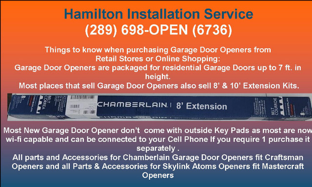 Professionally Installed Garage Door Opener $89.95 in Garage Door in Hamilton - Image 2