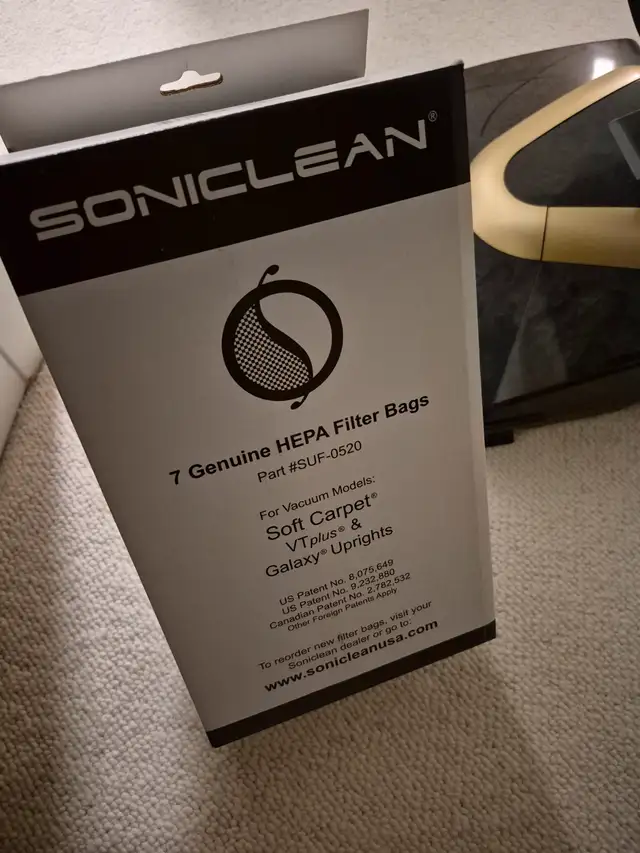 Soniclean Soft Carpet Upright Vacuum Cleaner + 7 HEPA bags62863258550529121