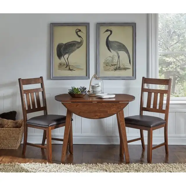 Osya Round Dropleaf Extendable Dining Table in Dining Tables & Sets in Ottawa - Image 3