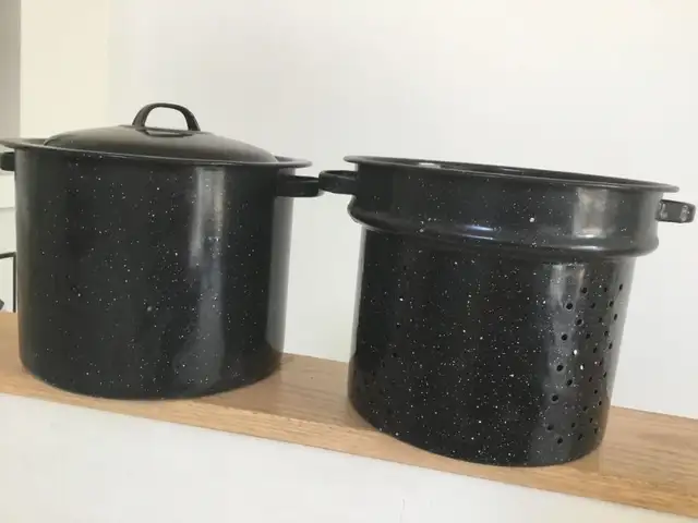 2-TIER GRANITE WARE STEAM POT - NEW62863257179523123