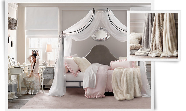 Restoration Hardware Princess Bed (Belgian Linen and Iron Canopy in Beds & Mattresses in Strathcona County