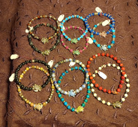 Semi-Precious Stone Bead Turtle Bracelets (sz S-L)*Handmade!