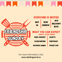 Friendship Sunday @ Abiding Word Church in Orleans! Free cookout