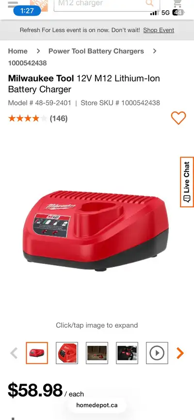 MILWAUKEE M12 charger, View more