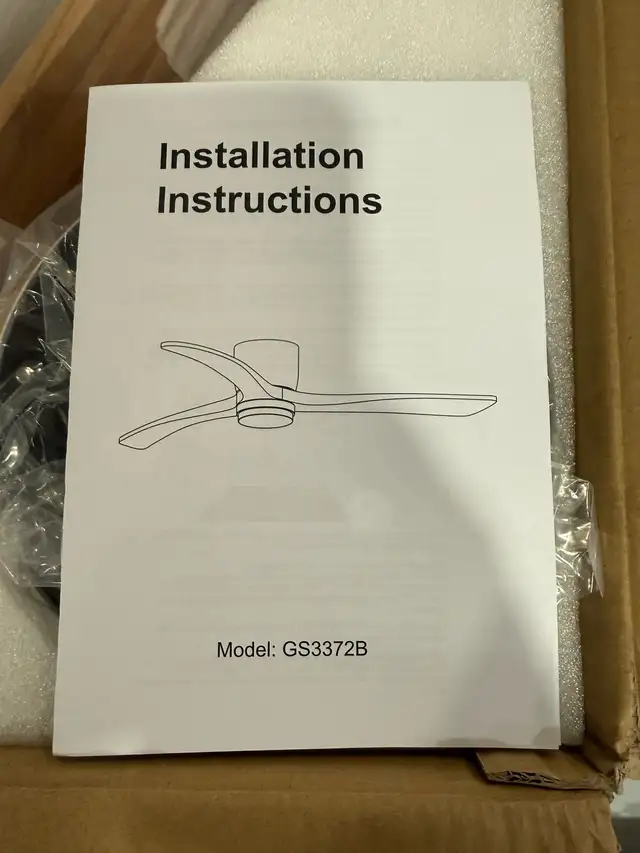 GESUM 42" Flush Mount Ceiling Fan with Lights3 Wood Blades in Indoor Lighting & Fans in Mississauga / Peel Region - Image 6