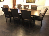 10 Piece. Solid wood Dining Set w 8 Chairs & 6’ Server