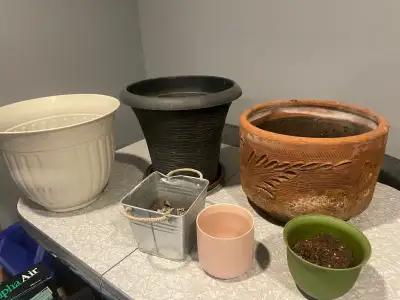 All of these pots for $40 Terra cotta large plant pot 14 X 10 inches (If you ask for just this pot i...