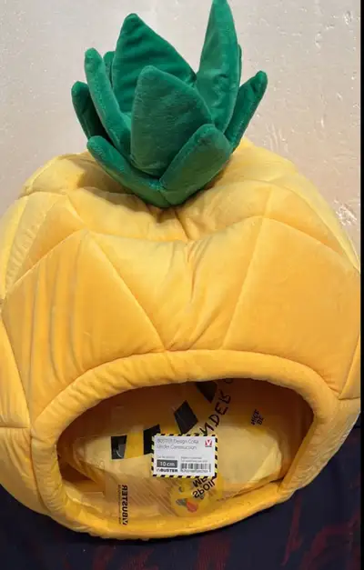 This NWT pineapple pet bed is made of soft plush material, perfect for small dogs or cats to curl up...