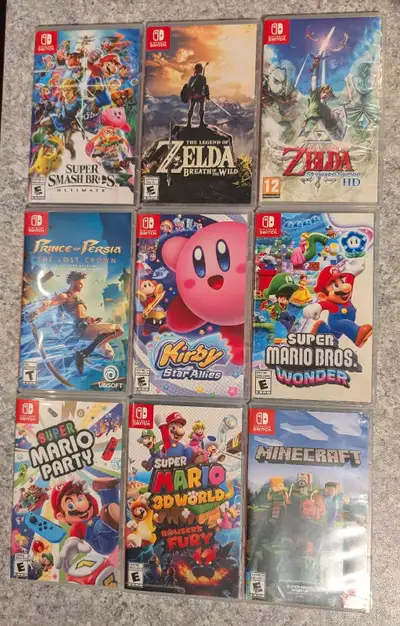 Dive into a world of adventure with this collection of used Nintendo Switch games! Titles include Su...