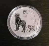 piece en argent Tigre/silver lunar II bullion Tiger 2022 1/2 oz