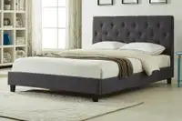 Brand new charcoal fabric platform bed frame on sale 