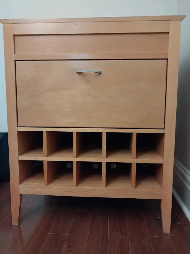 Wooden Bar Cabinet with Wine Rack. IT'S AVAILABLE! in Hutches & Display Cabinets in City of Toronto - Image 2