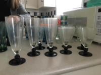 Wine Glasses - Clear Glass with Black Stem