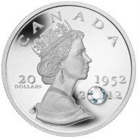 2012 Queen Elizabeth Diamond Jubilee 1 OZ silver coin