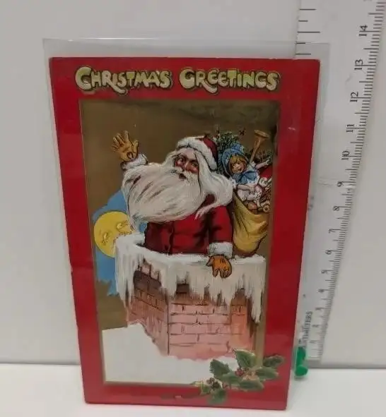 5 ANTIQUE 1909 to1920s CHRISTMAS SANTA POST CARDS in Arts & Collectibles in Mississauga / Peel Region - Image 5