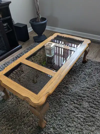 Wood & Glass Coffee and End Table, View more