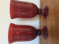 Set of 2 Red Candle Holders