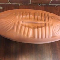 Vintage Ceramiche large terracotta fish-shaped bakeware