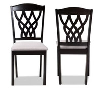 Delilah Grey and Dark Brown Fabric Dining Chair (Set of 4)